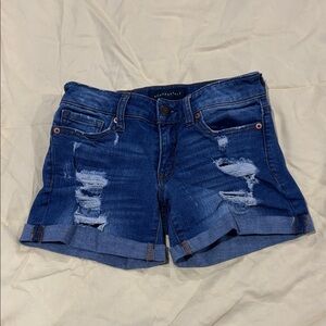 Aeropostale Distressed Blue Jean Shorts